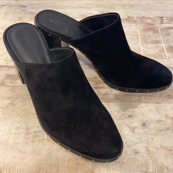 Rebecca Minkoff Black Suede heeled mules size 8.5M - Picture 5 of 11
